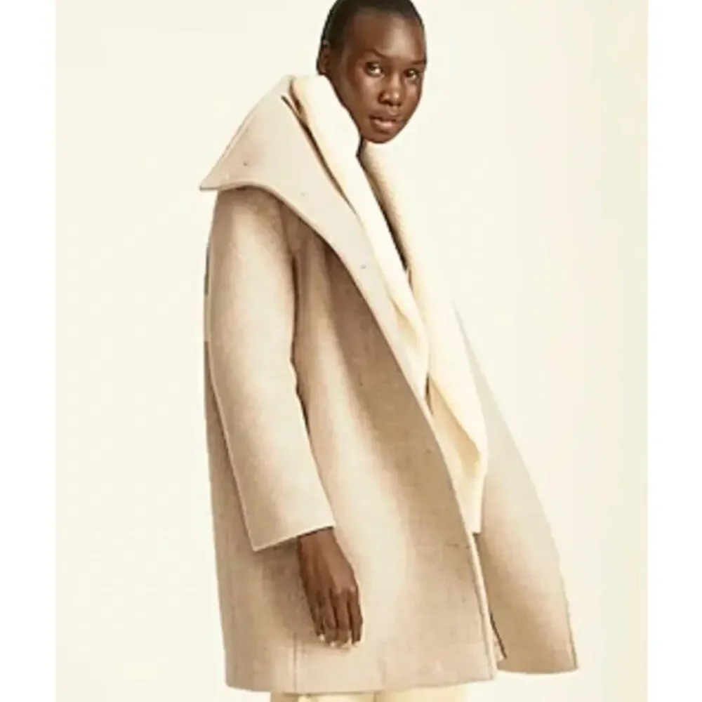 J. Crew Villa Coat in Italian Stadium Cloth Nello Gori Wool Blend Heather Sand - Picture 16 of 16